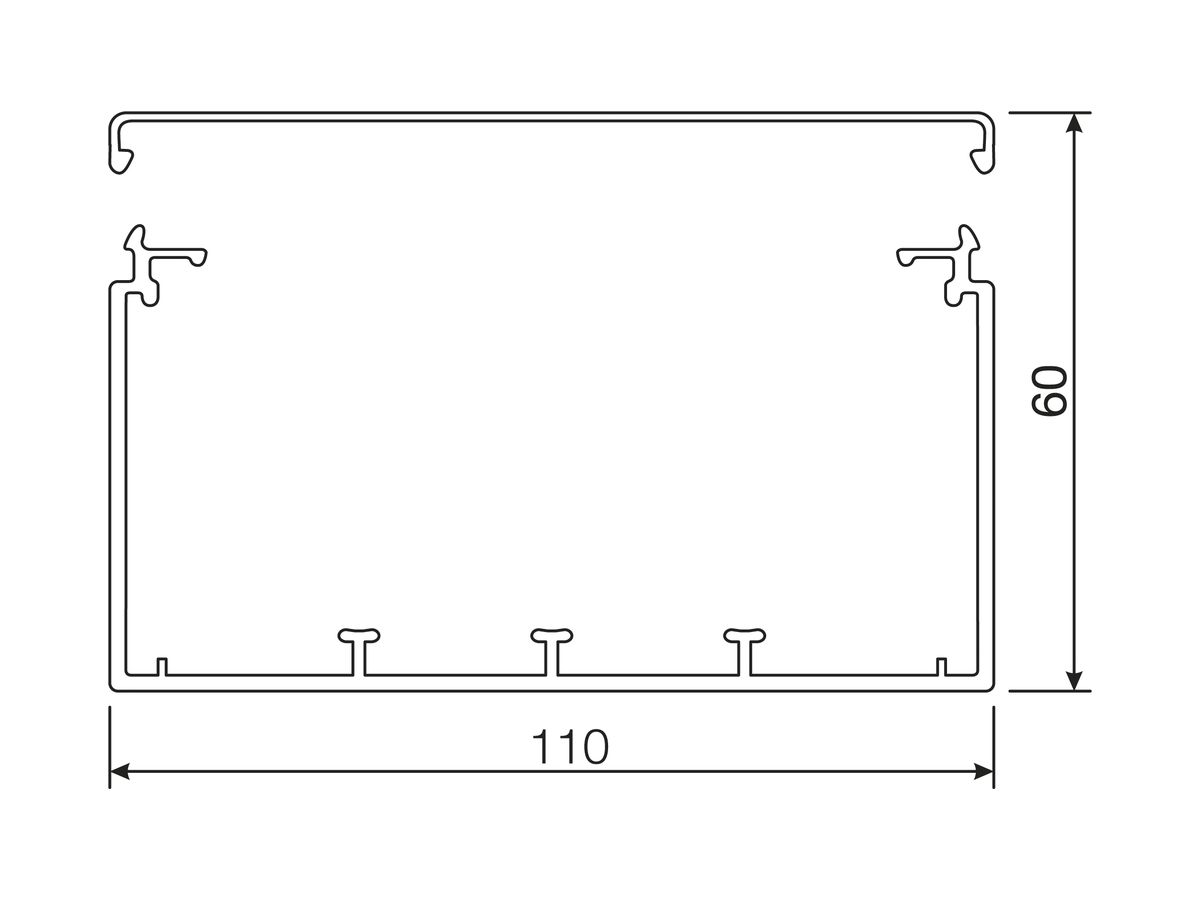 Installationskanal tehalit LFH 110×60×2000mm hellgrau