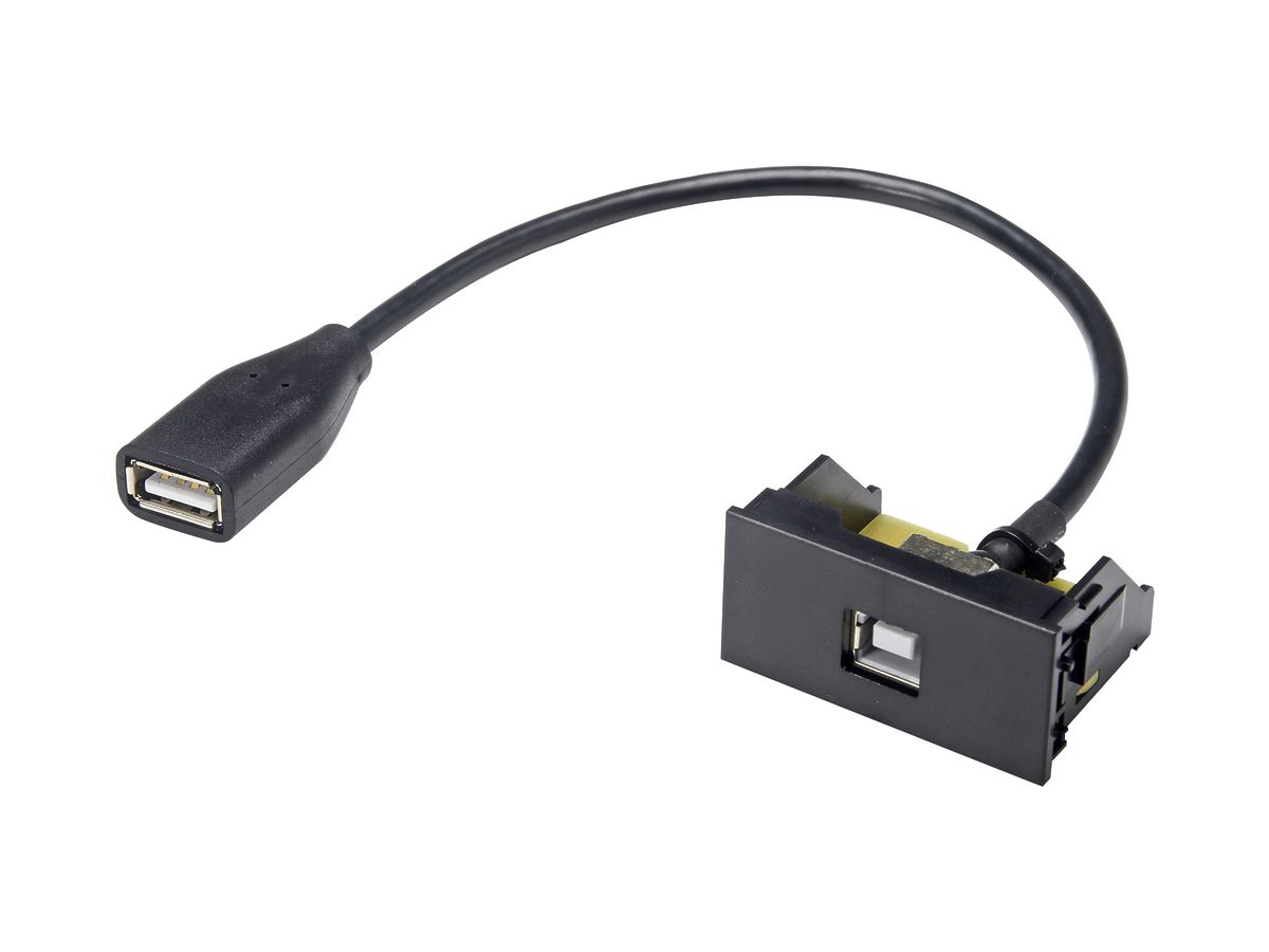 USB-Modul Cecoflex für AV-Montagesystem, USB-B/USB-A 2.0, Kabel, schwarz