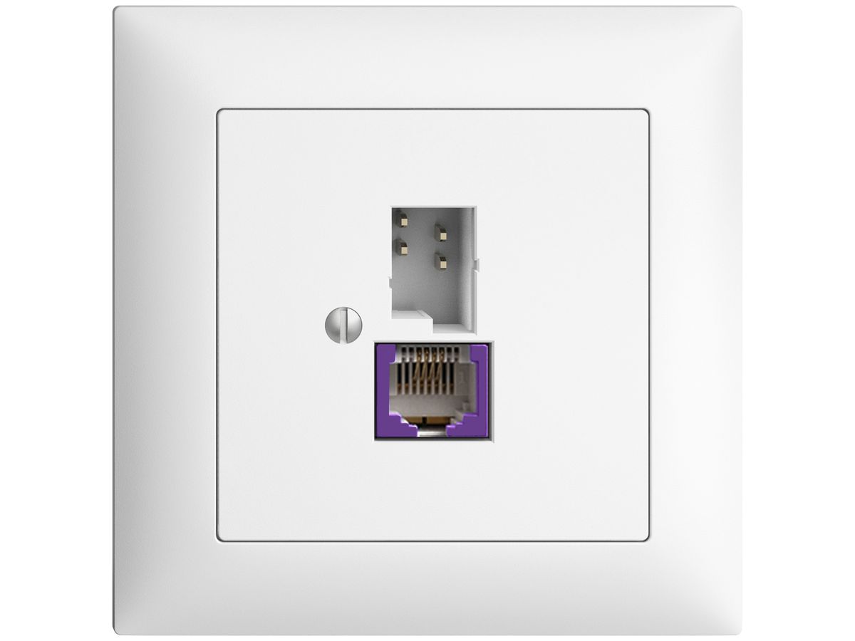 UP-Dose T+T 6P/1×RJ45 DSL-Breitband EDIZIOdue weiss