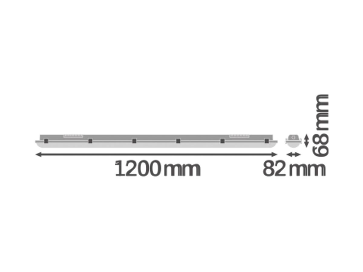 LED-Feuchtraumleuchte LEDVANCE DP HE 28.3W 4640lm 4000K IP65 grau