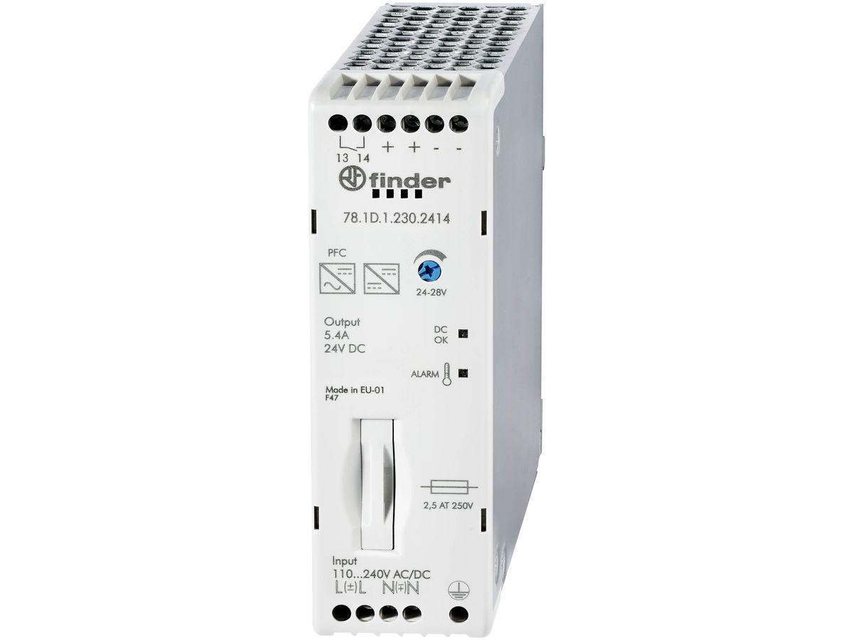 EB-Schaltnetzteil Finder 78.1D, 24VDC 130W Vorwarnung
