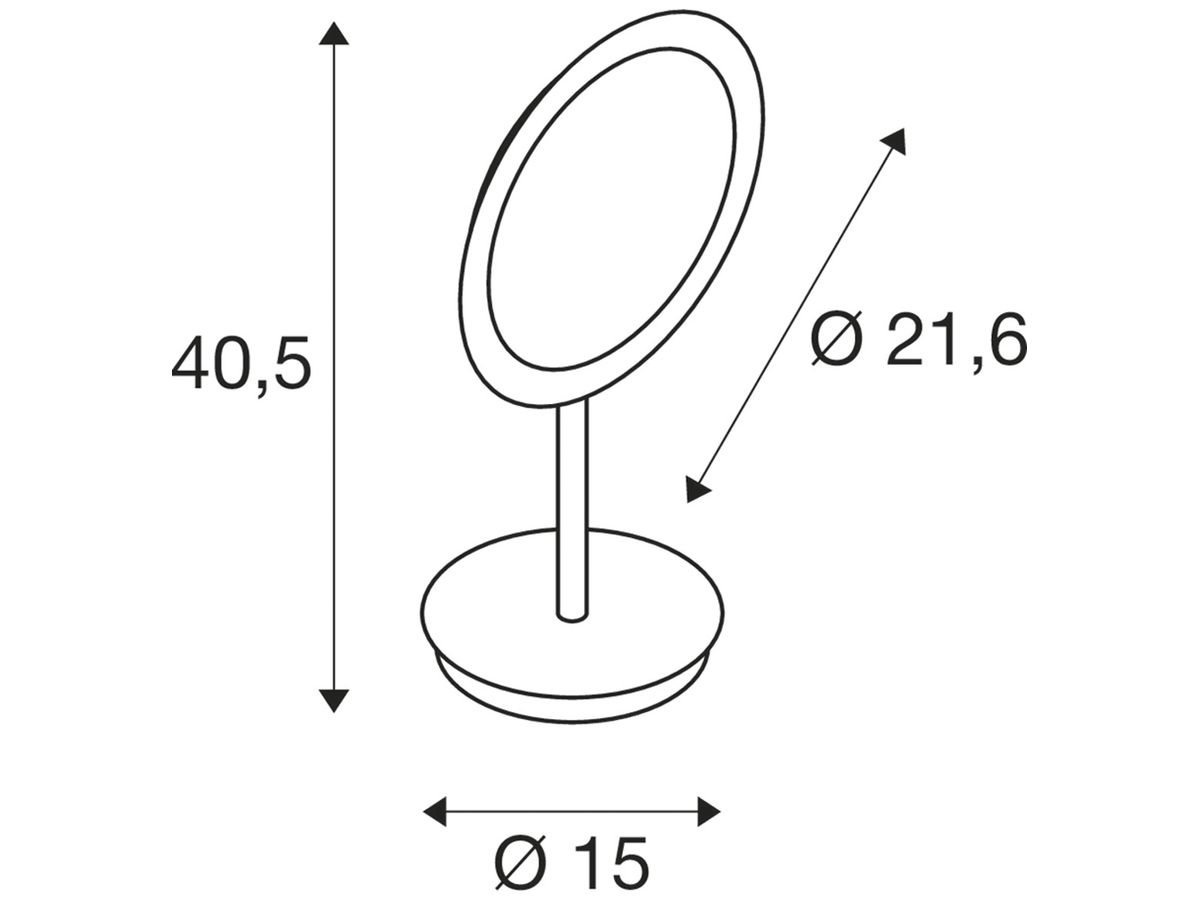 LED-Tischleuchte SLV MAGANDA 4.8W 45lm 2700/3000/4000K IP44 Ø216mm chrom