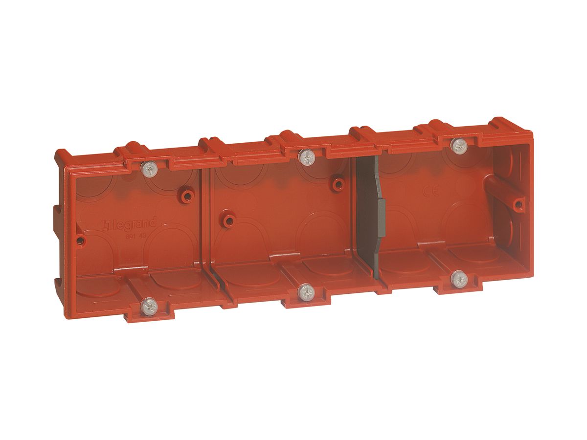 Einlasskasten BATIBOX 6/8 mod. für Mauerwerk T=40mm rot
