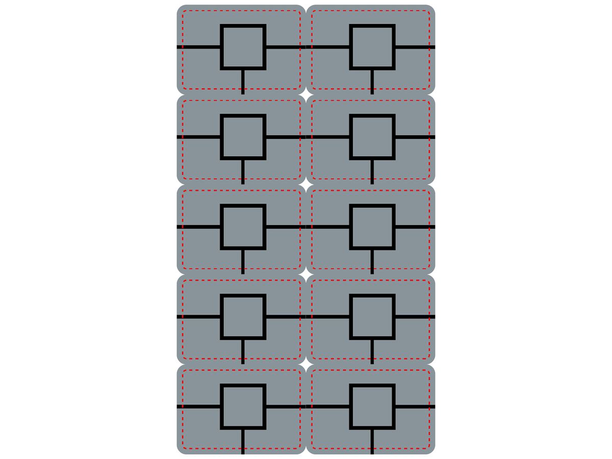 Warnaufkleber Abzweigstelle 30×20mm selbstklebend silber 10 Stück