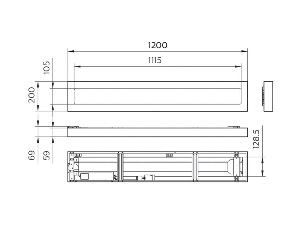 AP-LED-Deckenleuchte CoreLine SM136V NOC 31W 3000K 1200×200mm IP20, weiss