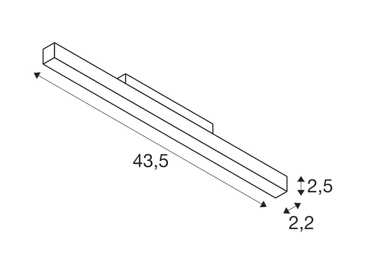 LED-Spot SLV IN-LINE 22 48V TRACK 14W 1140lm 927 95° DALI 435×22mm schwarz