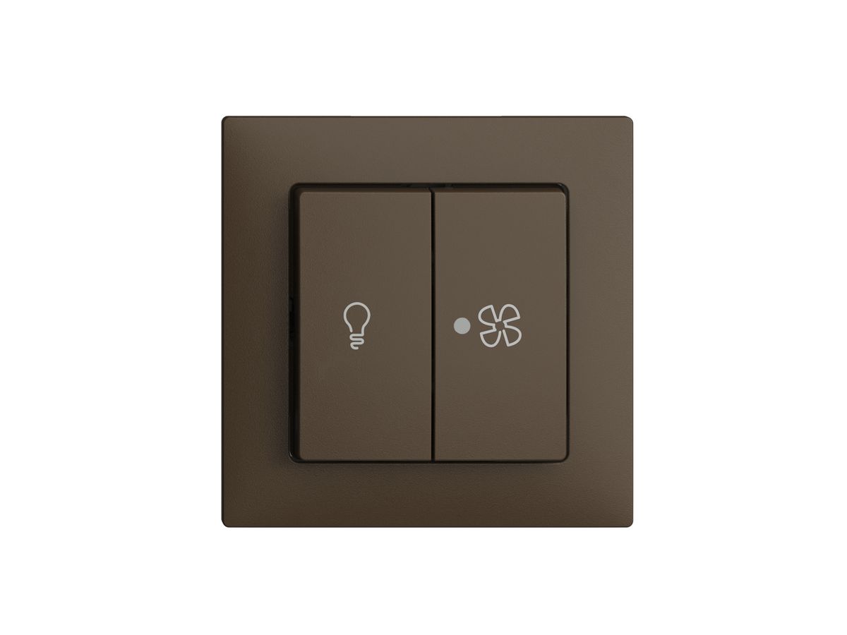 Frontset EDIZIOdue coffee 60×60mm Druckknopf 2-fach