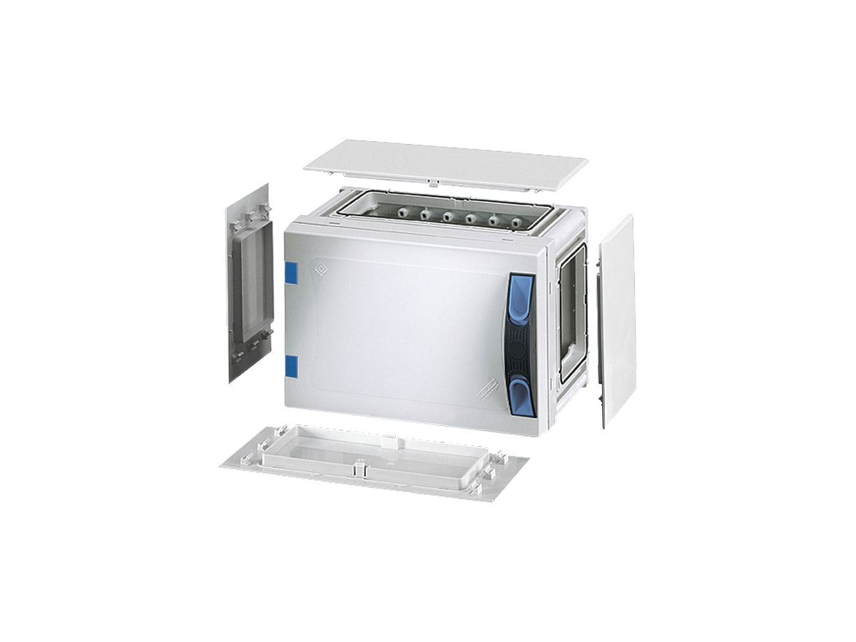 Apparategehäuse Hensel FP 0151 grau leer mit Türe geschlossen 276×186×186mm