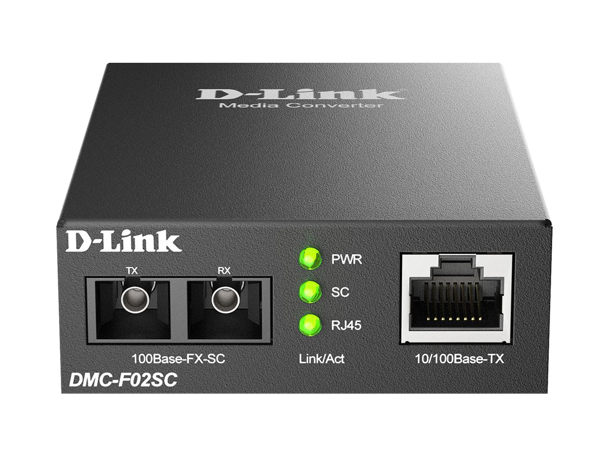 Konverter D-LINK DMC-F02SC/E, RJ45 10/100BASE-TX ↔ SC-d 100BASE-FX-SC