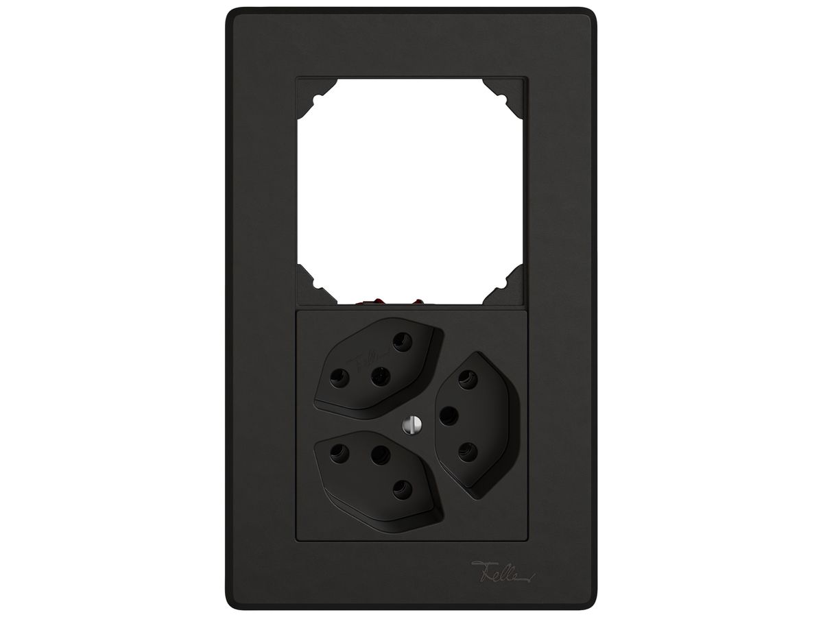 UP-Kombination EDIZIO.liv SNAPFIX® 2×1 156×96mm leer+3×T13 schwarz