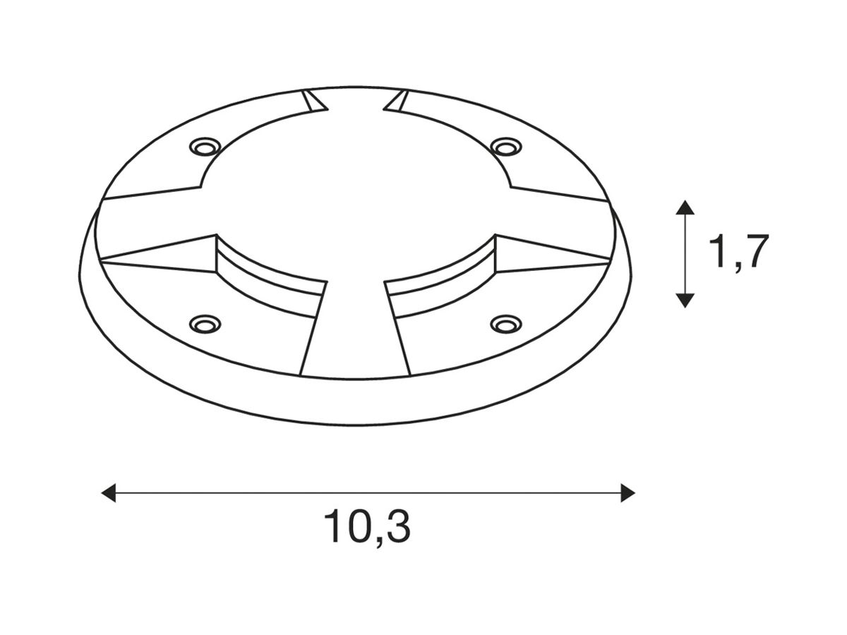 Abdeckung SLV SMALL PLOT 4 Slots Ø103mm Aluminium anthrazit