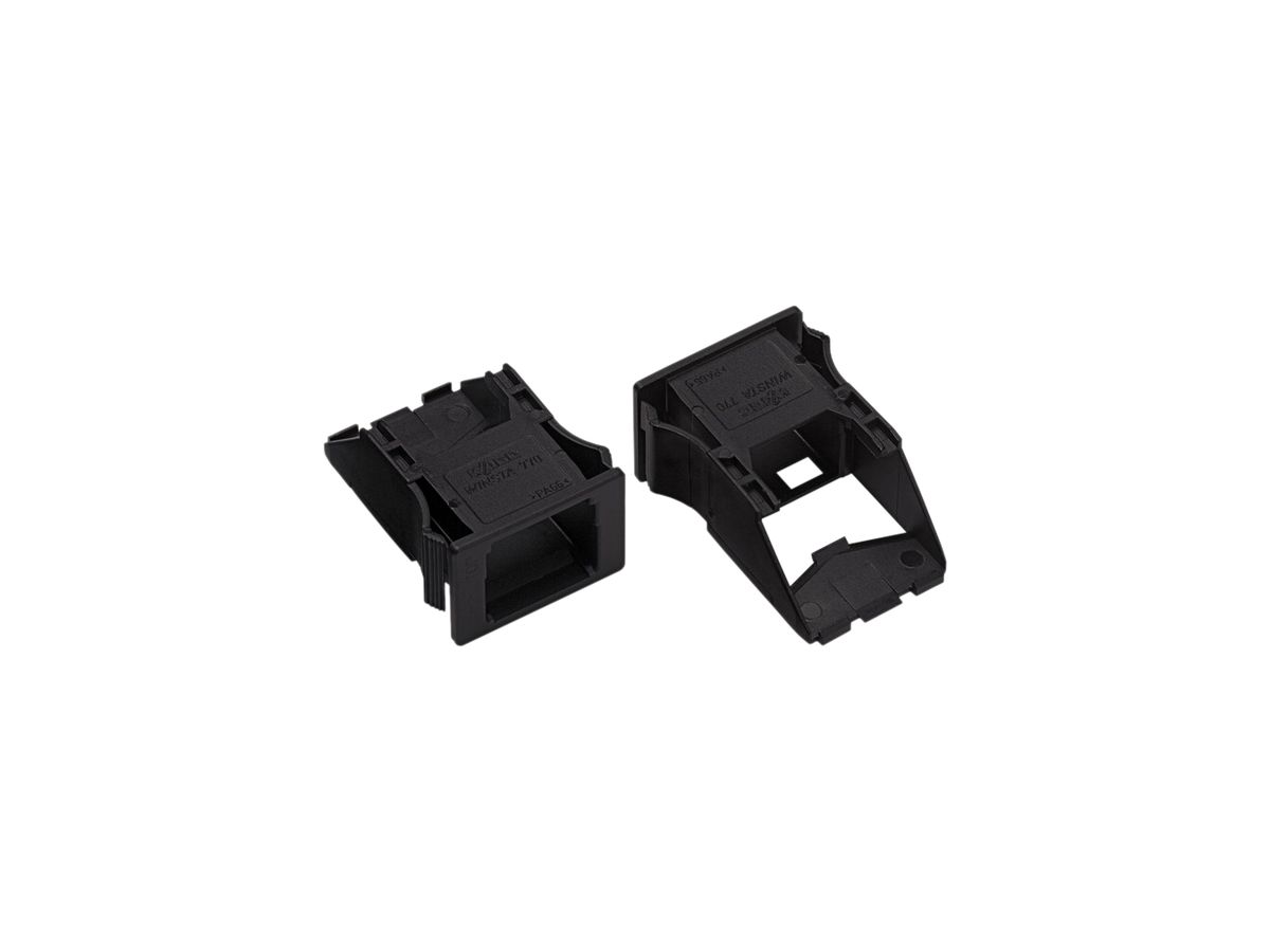 Snap-In-Rahmen WAGO 2L für Buchsen und Stecker 25.8×18.5×38.7mm PA 66 schwarz