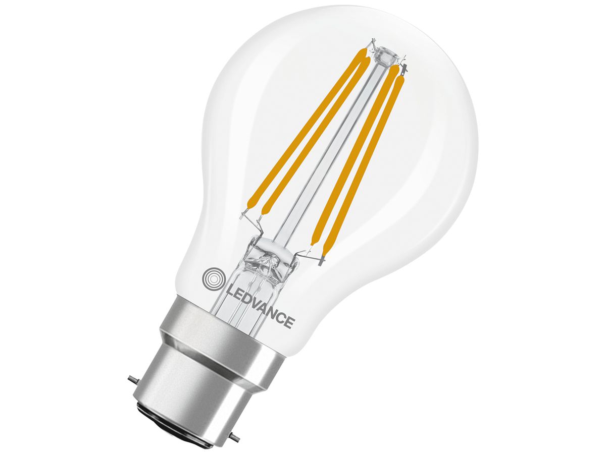 LED-Lampe LEDVANCE CLASSIC A B22d 5.9W 806lm 827 DIM Typ A klar Ø60×104mm