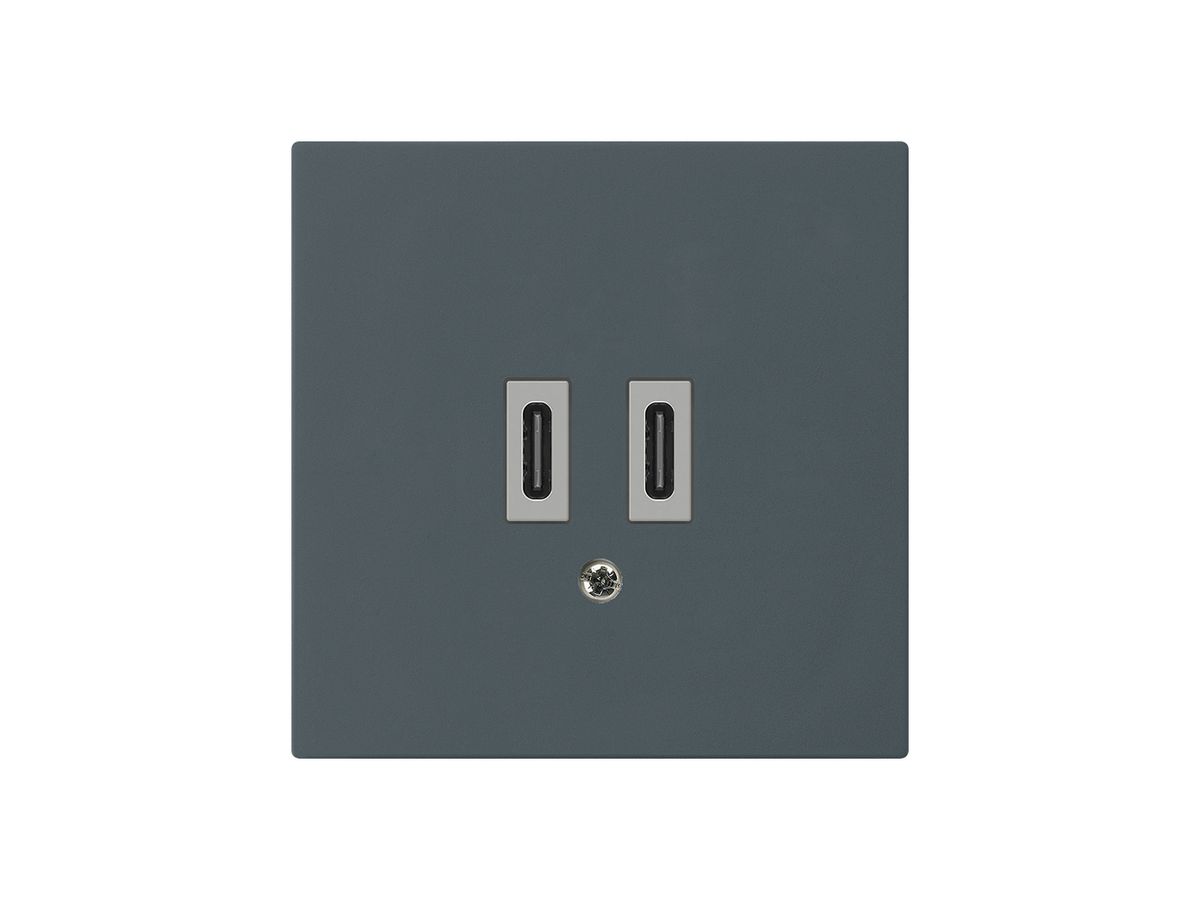 USB-Ladesteckdose Hager kallysto C-C 20W 5V 60×60mm anthrazit