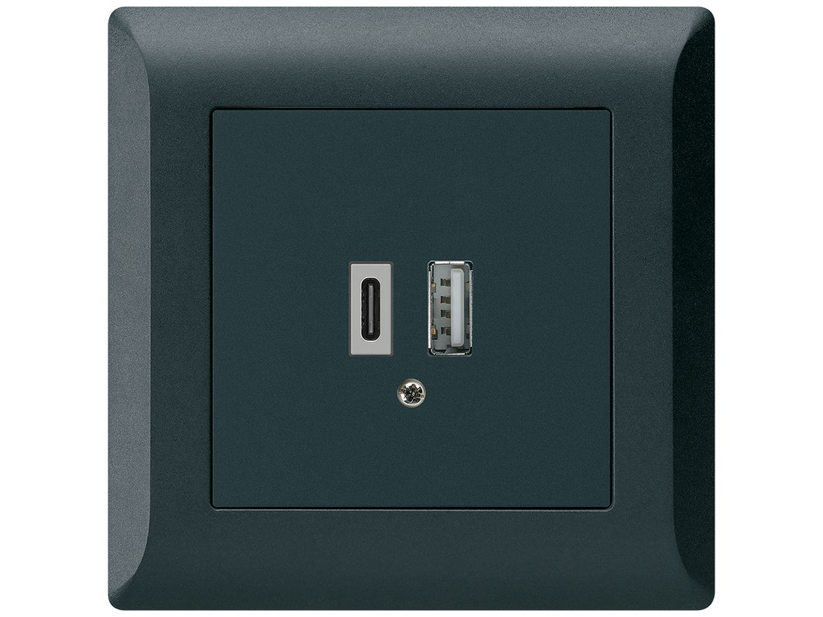 UP-USB-Ladesteckdose kallysto.line 18W PD 1×Typ A+1×Typ C schwarz