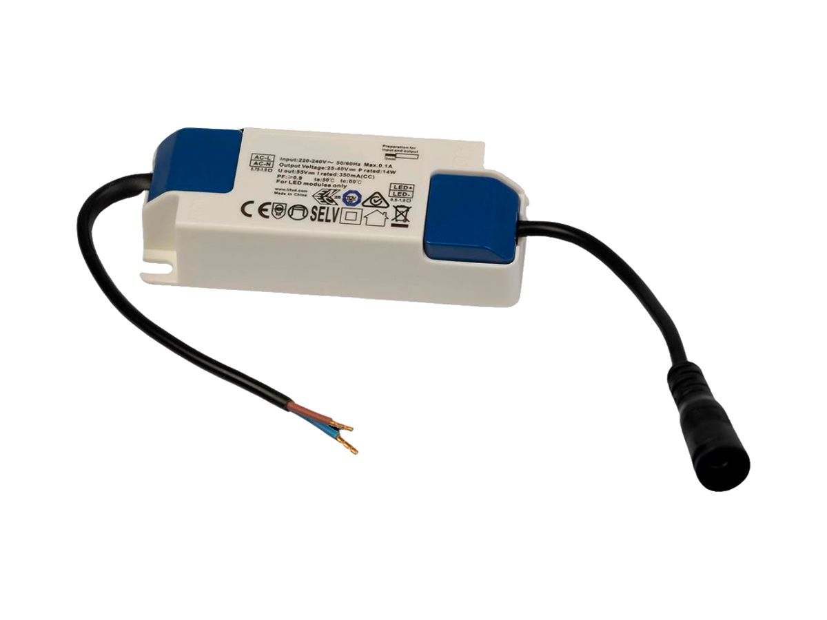 Externer Treiber DOTLUX Circleugr-dim, 350mA 15W n.dimmbar, 95×34×24mm, IP20