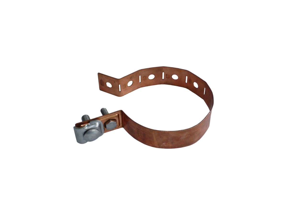 Regenrohrschelle Elvatec/DEHN Typ RV mit Klemmblock 60…150mm, Cu