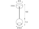 Pendelleuchte SLV LIGHT EYE 90 GU10 1×6W DIM Ø89mm schwarz