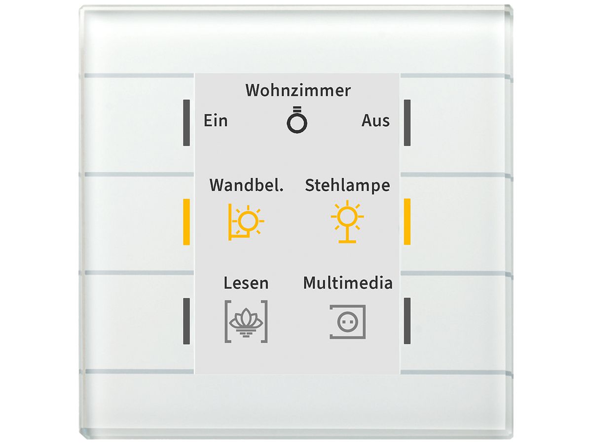 UP-Bediengerät KNX MDT BE-GT20W.02 6T/6B Display Glas weiss
