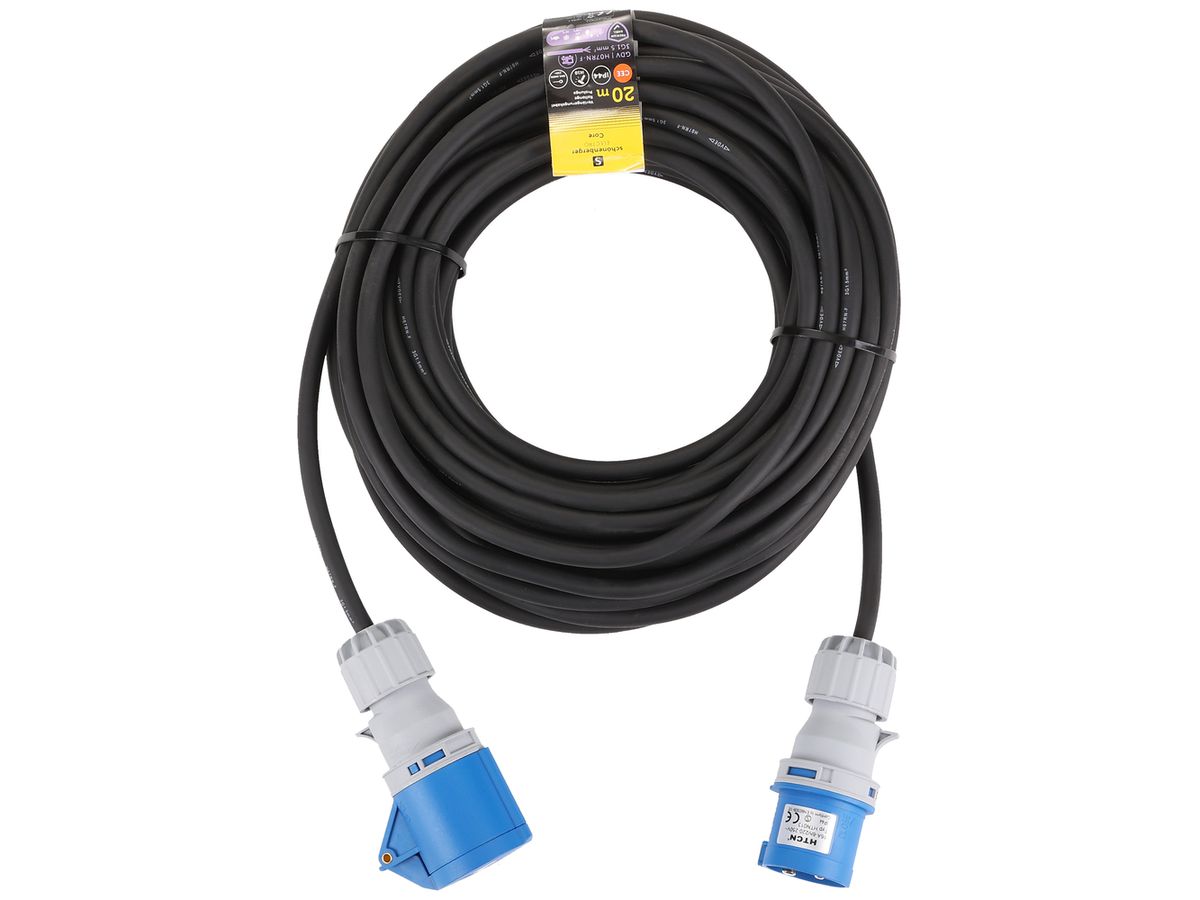 Verlängerungskabel Schönenberger Gummi CEE/CEE 3×1.5mm² 16A IP44 20m schwarz