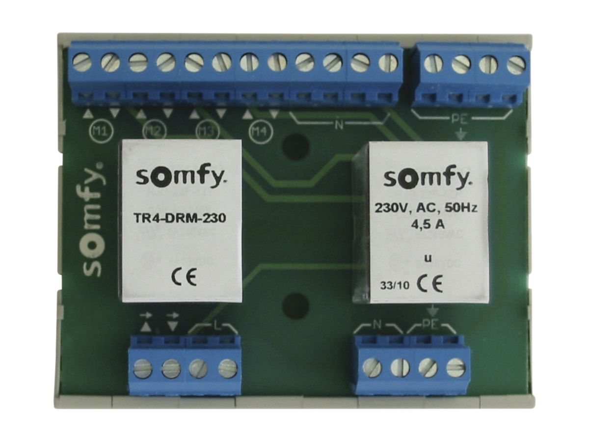 Trennrelais Somfy TR4-DRM-230, 4-Kanal, 230V/4.5A, 90×71×62mm