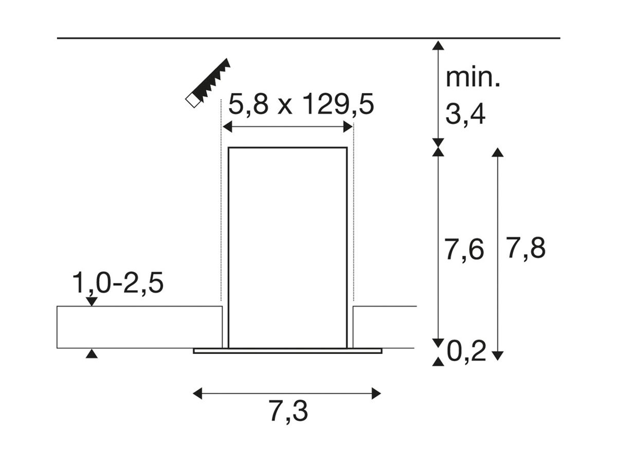 EB-LED-Deckenleuchte SLV GLENOS PRO 30W 3900lm 4000K DALI 1310×73mm schwarz