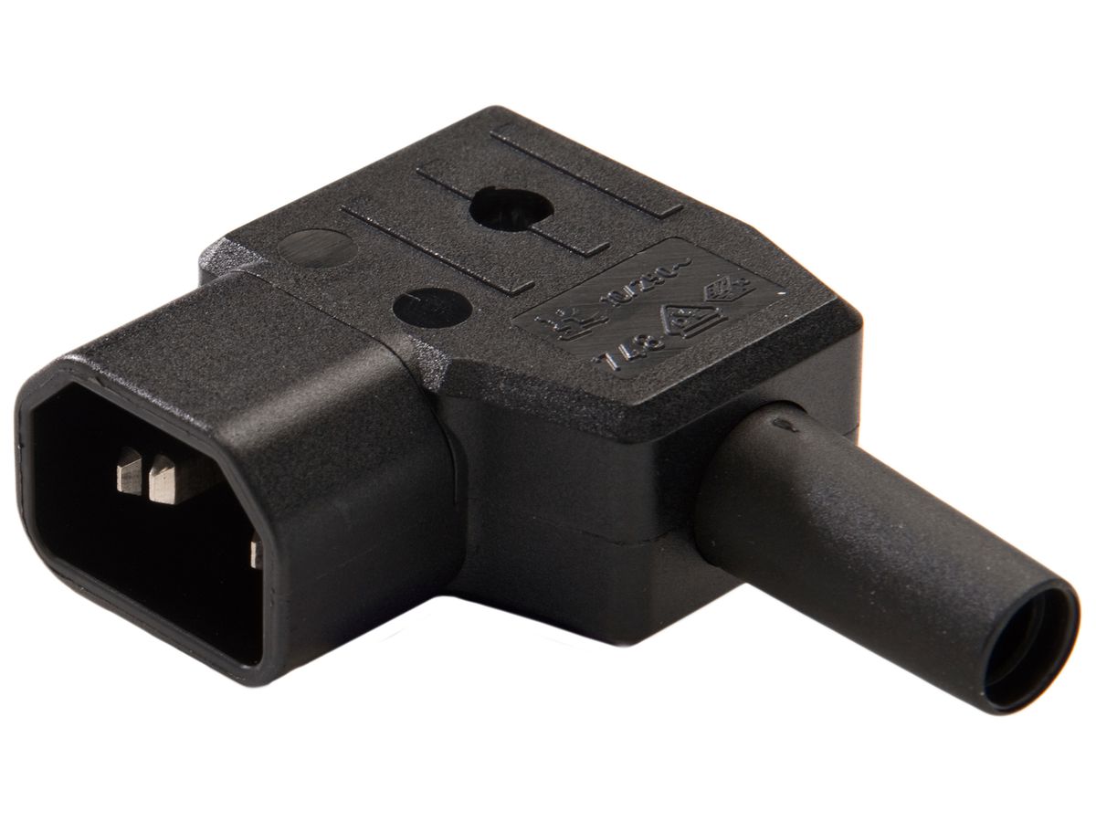 Apparatestecker Typ C14 ELBRO nach links 10A schwarz