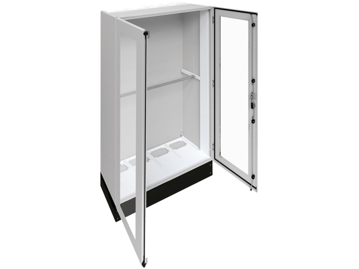 Schrank Hager univers SK I 1850×1050×400mm mit Sockel 200mm+Tür transparent IP55