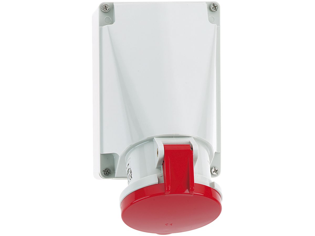 AP-Steckdose CEE Bals 4P 63A 400V 6h rot IP44 vernickelt Quick C.