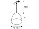Pendelleuchte SLV PARA CONE 14 GU10 1×35W DIM AD1PH Ø135mm Aluminium