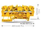 Durchgangs-Reihenklemme WAGO TOPJOB S 2.5mm² 24A 800V Push-in 4×1 TH35 gelb