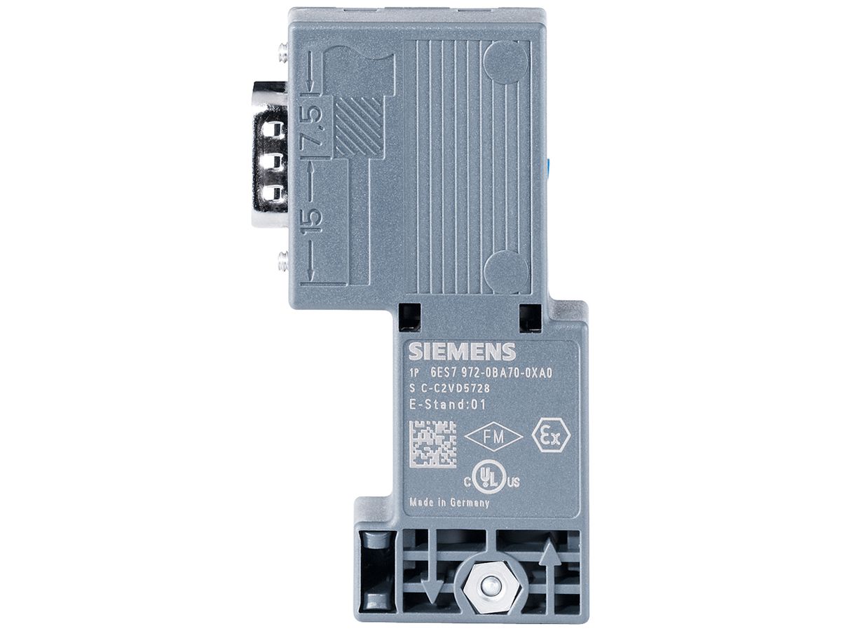 SPS-Busanschlussstecker Siemens SIMATIC DP PROFIBUS trennbar FC 90°