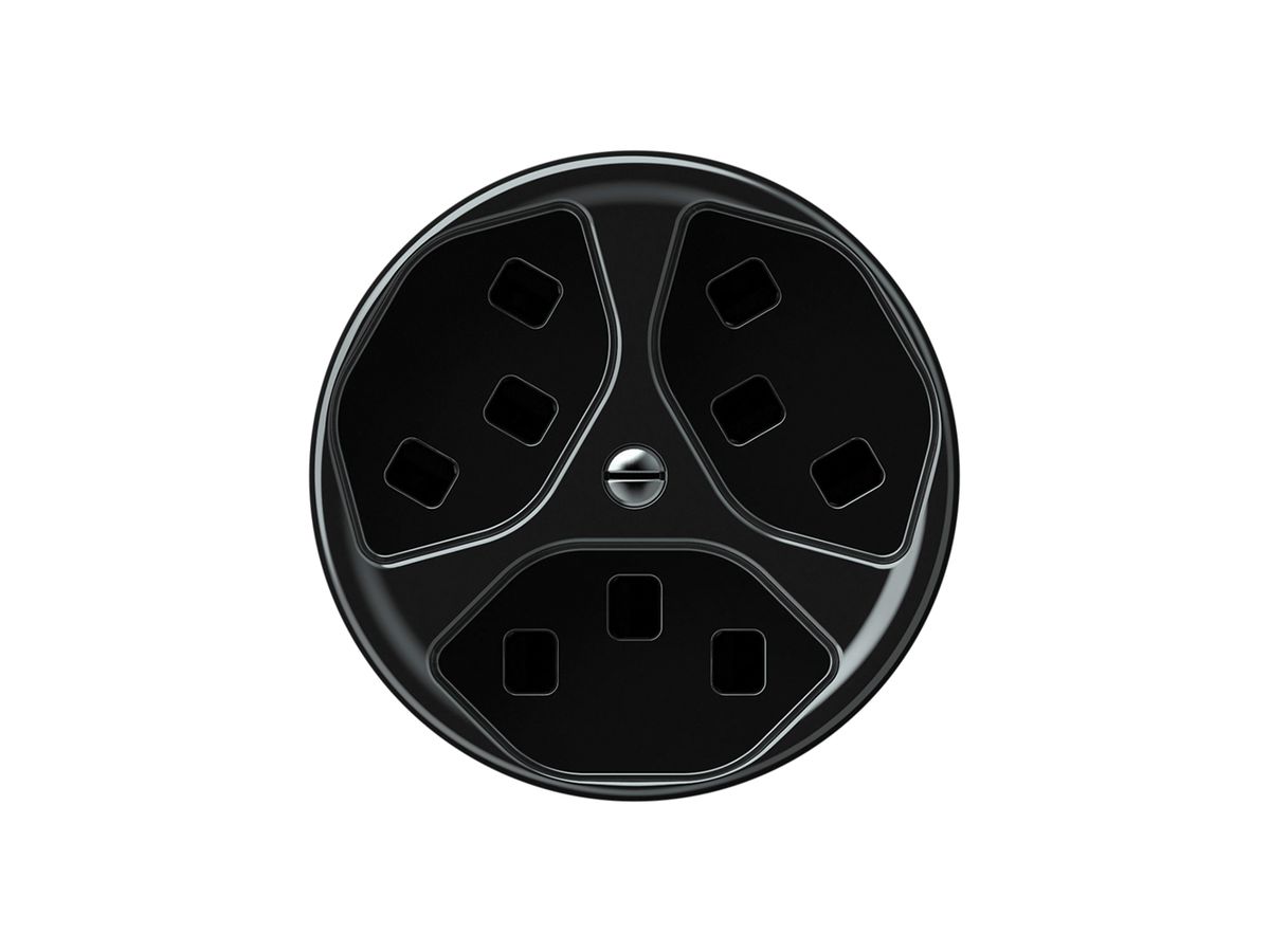 Steckdose origin 3×Typ 23 16A 230V 60×60mm schwarz