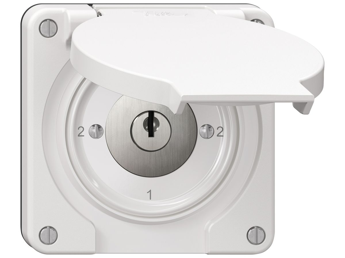 Schlüsselschalter NEVO SNAPFIX® Wechselschalter 16A 400V 2-1-2-1 ws