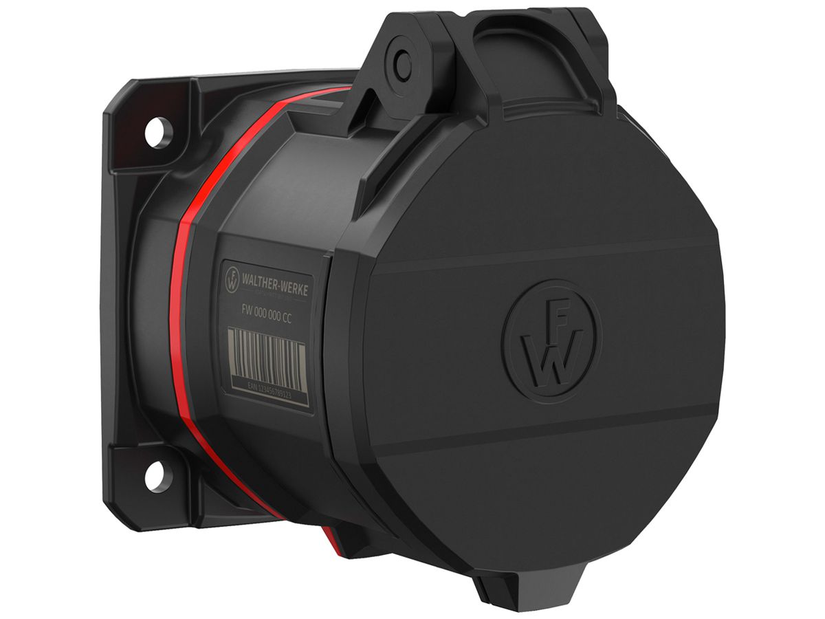 EB-Steckdose CEE NEO 5P 32A 380…415V 6h rot IP54 schraublose Klemme 80×80mm