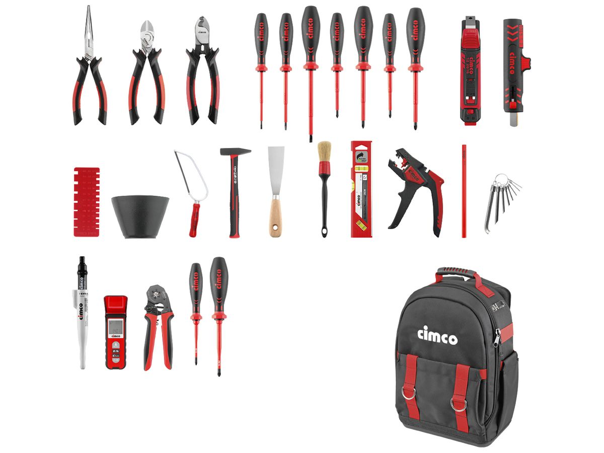 Werkzeugrucksack Cimco Ergo Starter Electric Plus 35-tlg Tasche