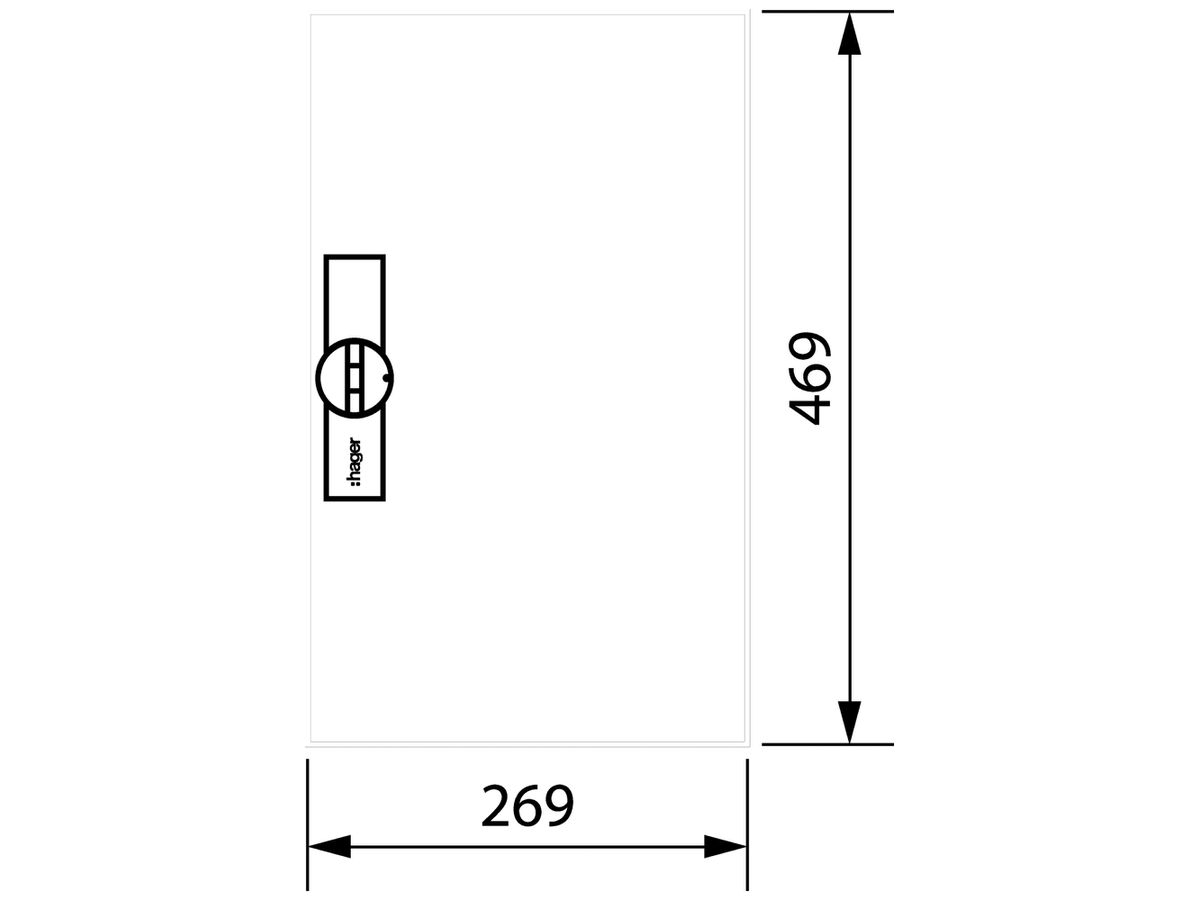 Tür rechts Hager univers für AP-Feldverteiler FWB31 500×300mm