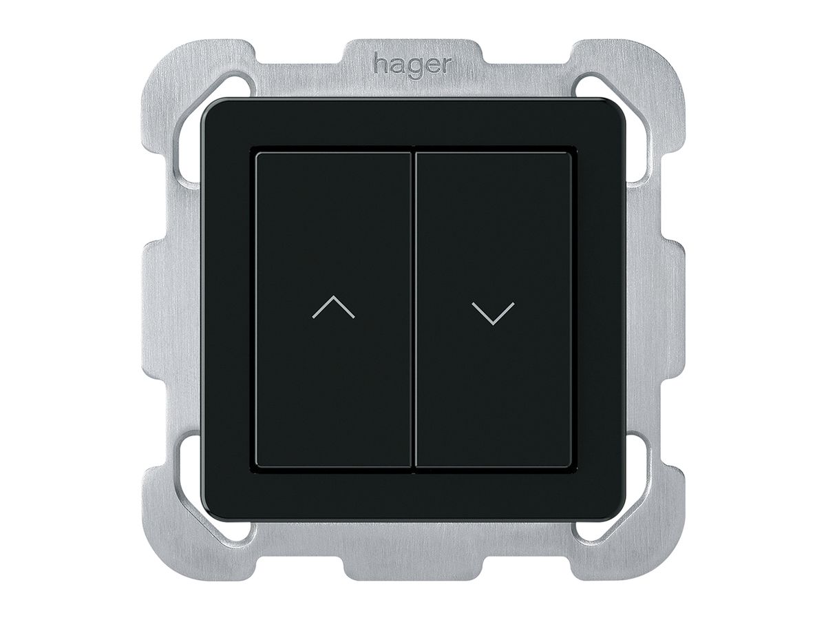 UP-KNX-Storentaster Hager BA basico B 2-fach 77×77mm schwarz