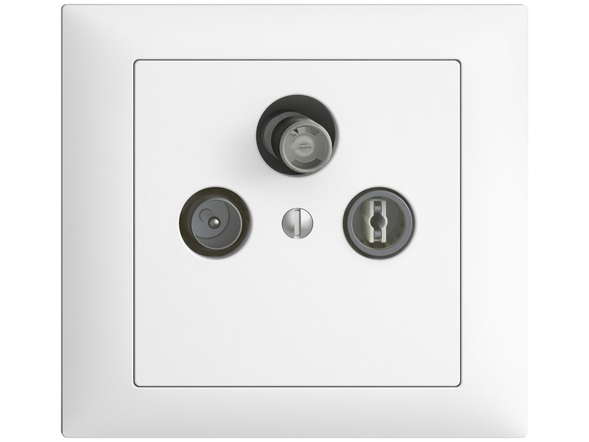 EB-Stichdose SAT/TV DB52 EDIZIOdue weiss mit IEC/F-Anschluss