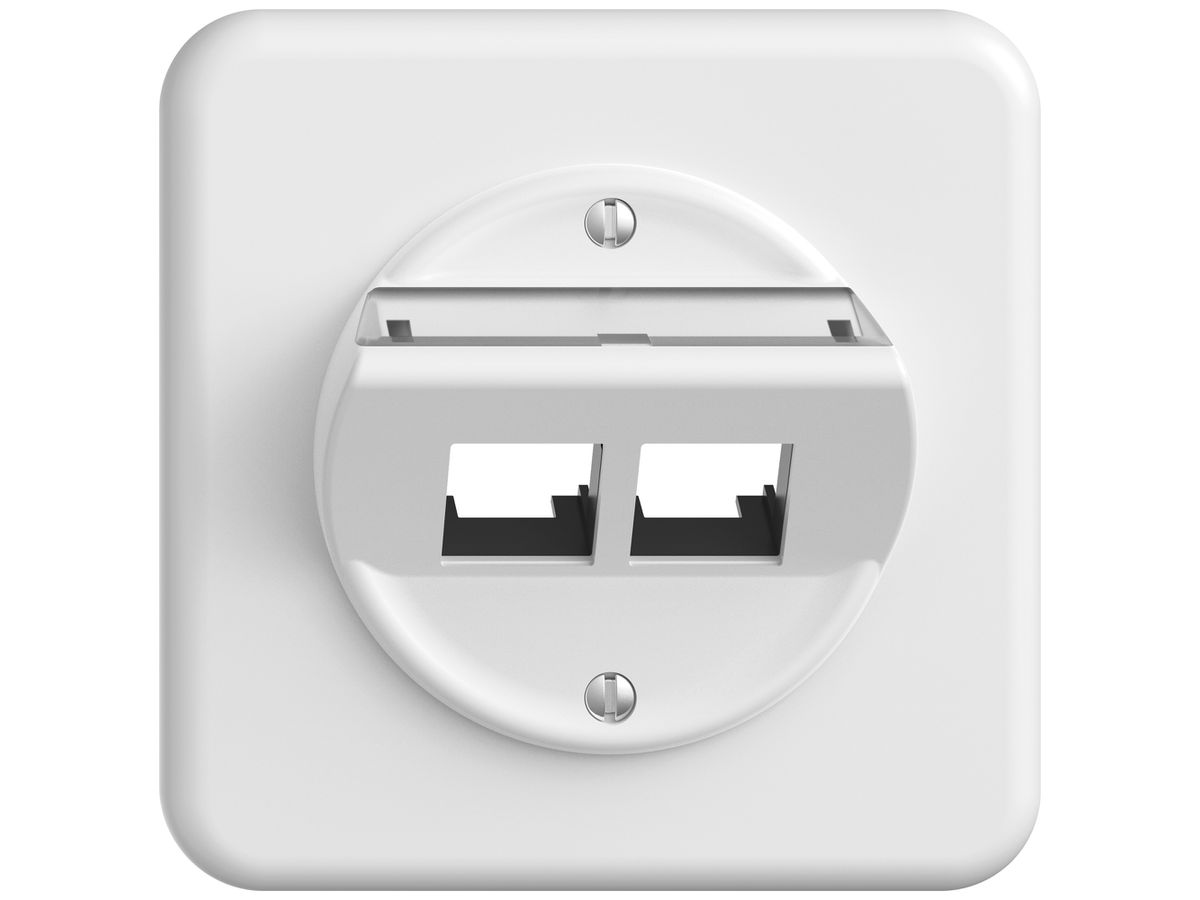 UP-Montageset STANDARDdue EASYNET S-One SNAPFIX® schräg für 2×RJ45 ws