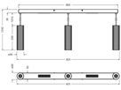 Pendelleuchte LEDVANCE Decor Drums GU10 3×5W + LED 7.5W 460lm 830 schwarz