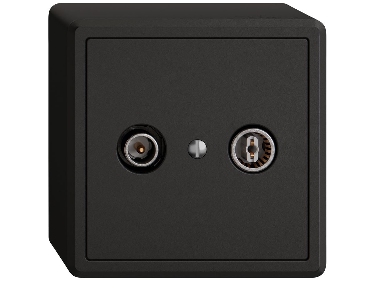 AP-Antennendose TV-R EDIZIO.liv SNAPFIX® Durchgangsdose 11dB sz