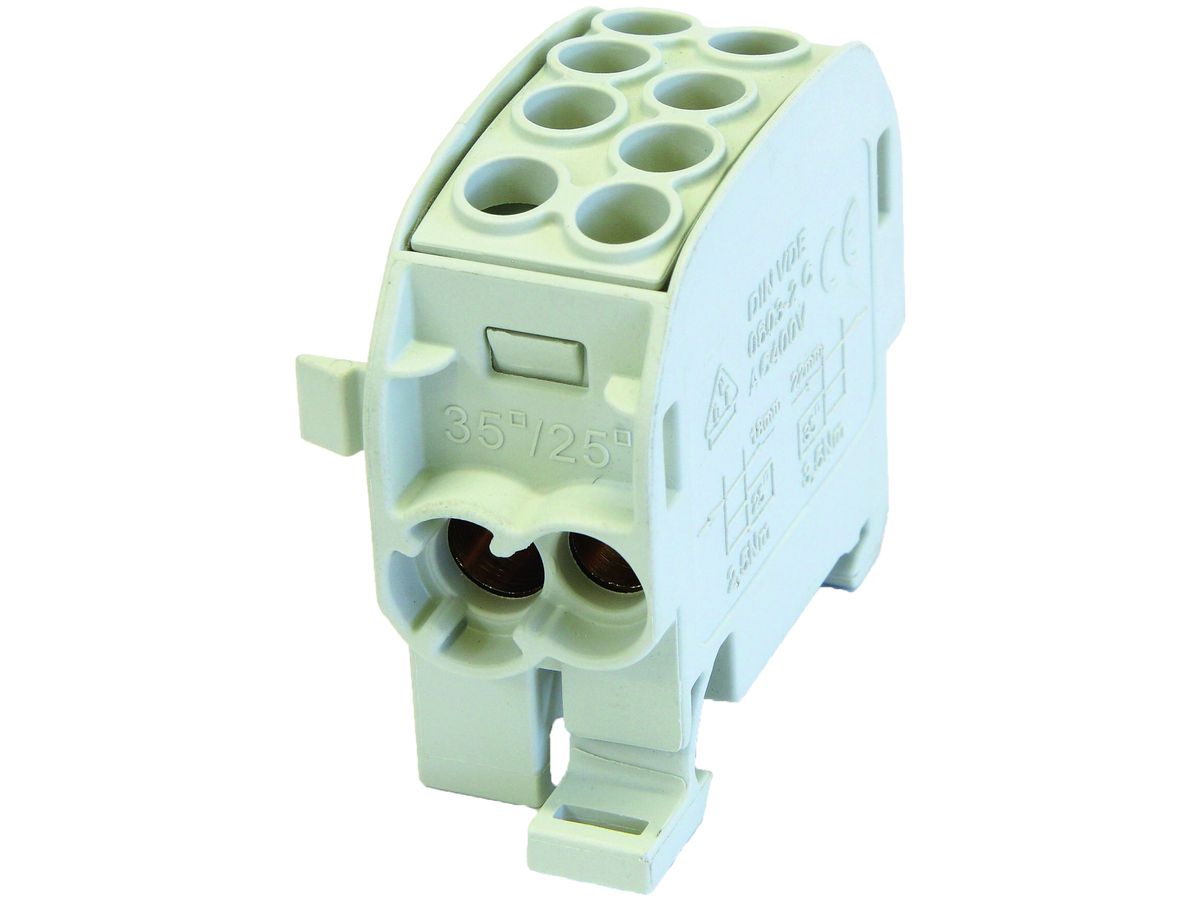 Verteilerblock Typ C 2×35/2×25mm² 125A CU grau