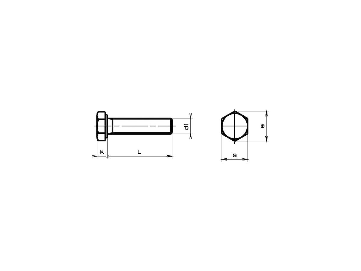 Schraube 6-kant 8.8 M16×25mm verzinkt