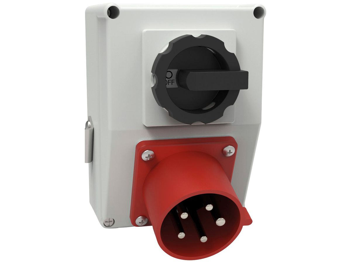 AP-Gerätestecker CEE Bals 5P 32A 400V 6h rt Phasenwender IP44 schraublos