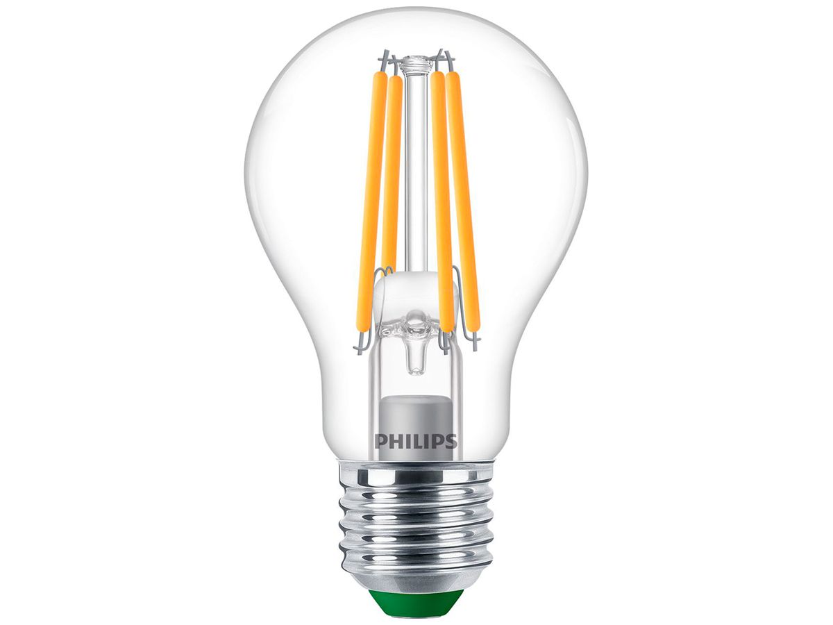 LED-Lampe Philips MASTER E27 4W 840lm 2700K Typ A klar 300° DIM Ø60×108mm