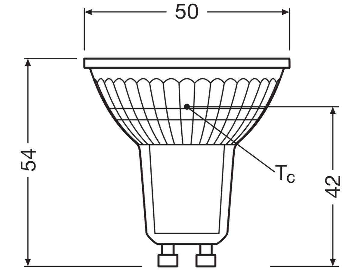 LED-Lampe LEDVANCE GU10 4.3W 350lm 3000K PAR16 klar 36° Ø50×54mm