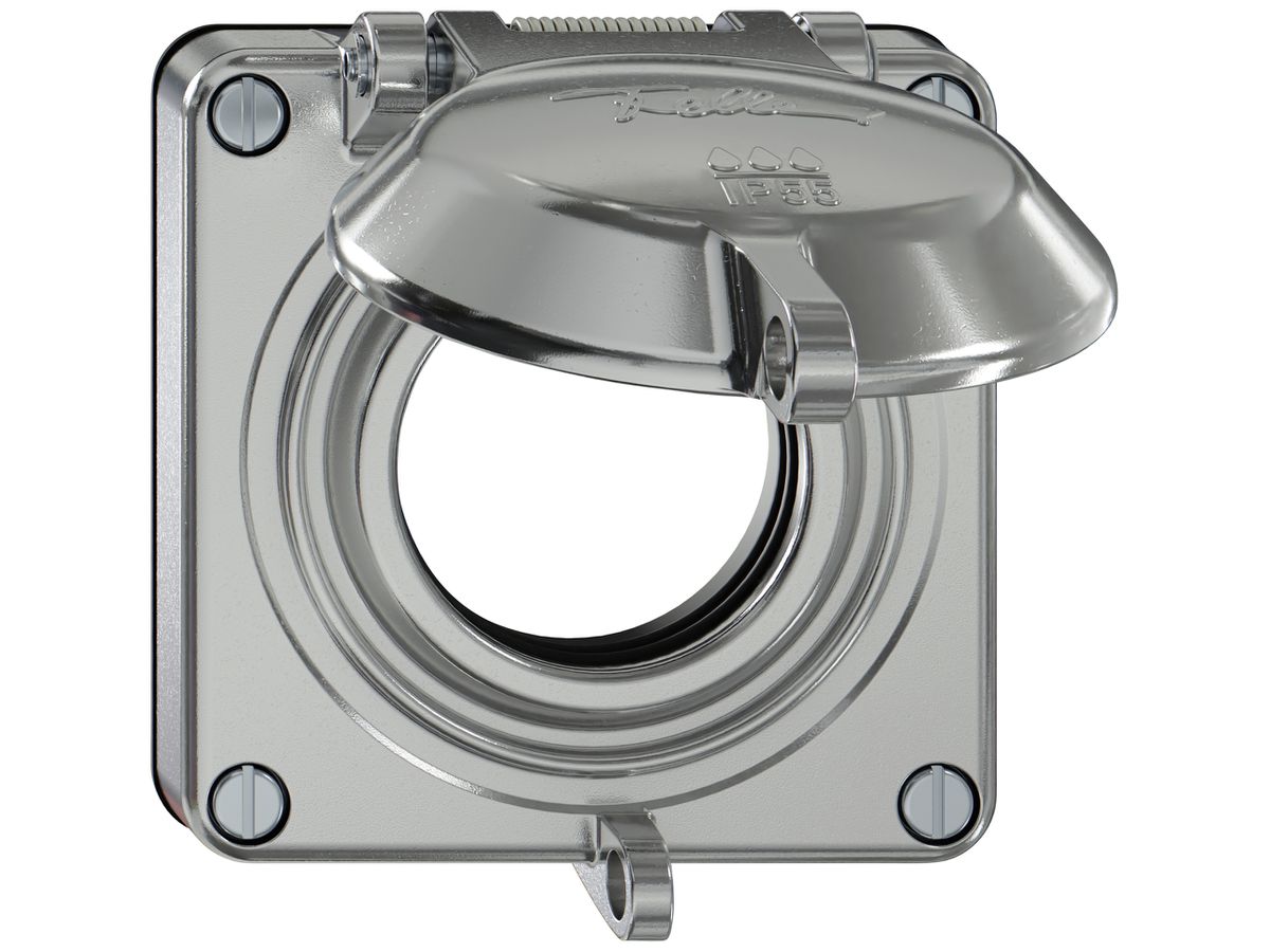 Oberteil ELEMENT SNAPFIX® m.Deckel f.Steckdosen IP55 abschliessbar Ø53mm alu
