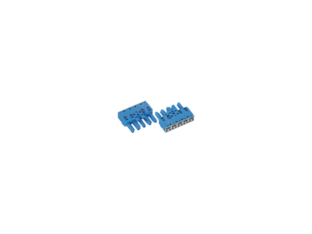 Steckvorrichtung WAGO WINSTA MIDI mit Buchse 5L 2×0.5…4mm² blau