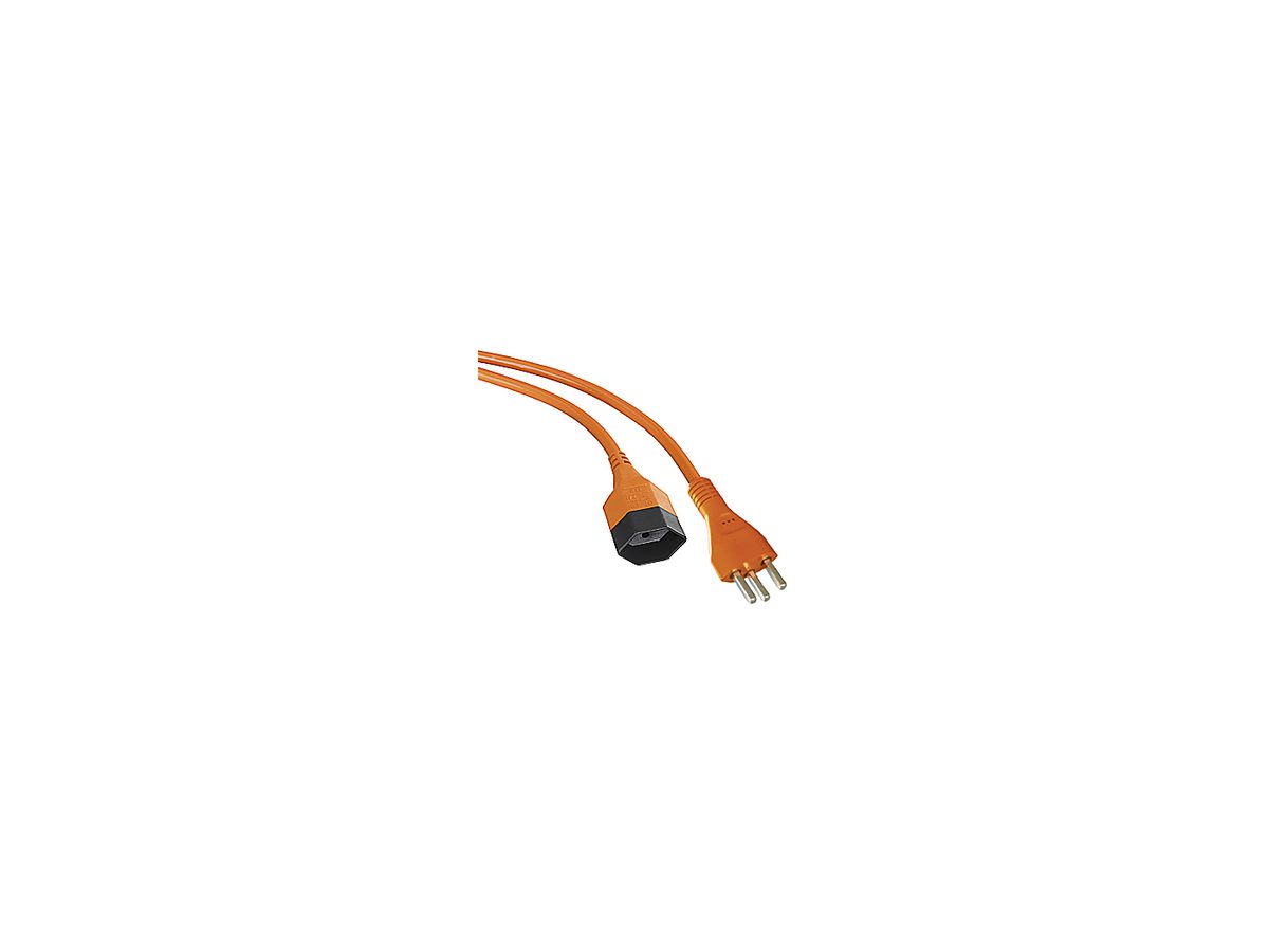 Verlängerung 3×2.5mm² 10m PUR T23/T23 angespritzt orange